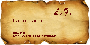 Lányi Fanni névjegykártya